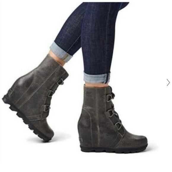 SOREL Joan of Arctic Wedge Mid Boot Nori Green 8.5 - Picture 4 of 12